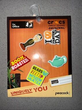 CROCS The Office Jibbitz Charm Pack - Orange, Teal, Red, Yellow, Green